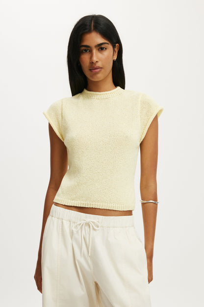 Textured Shortsleeve Knit Top