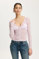 Alix Mesh Button Through Long Sleeve