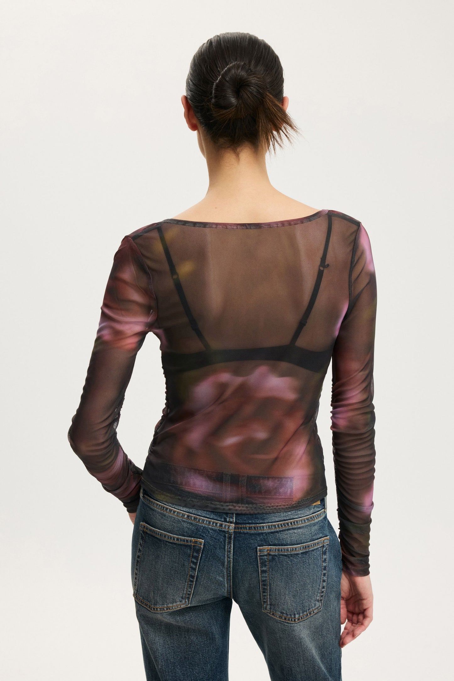 Alix Mesh Button Through Long Sleeve