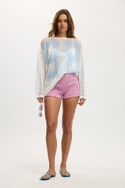 The Long Sleeve Mesh Graphic Tee