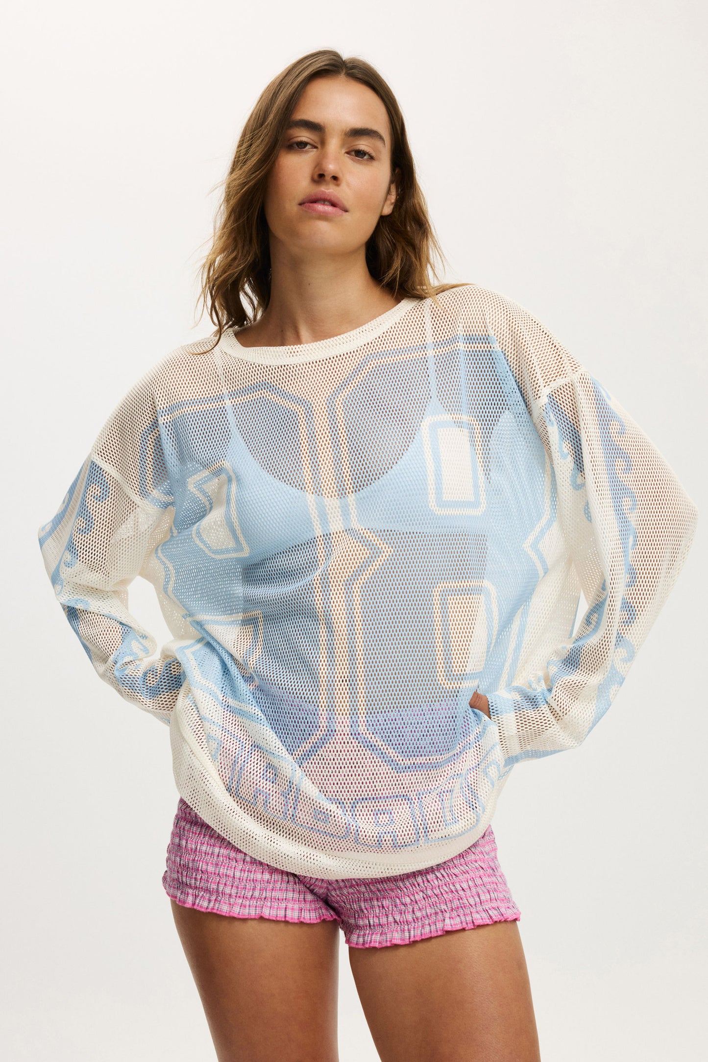 The Long Sleeve Mesh Graphic Tee