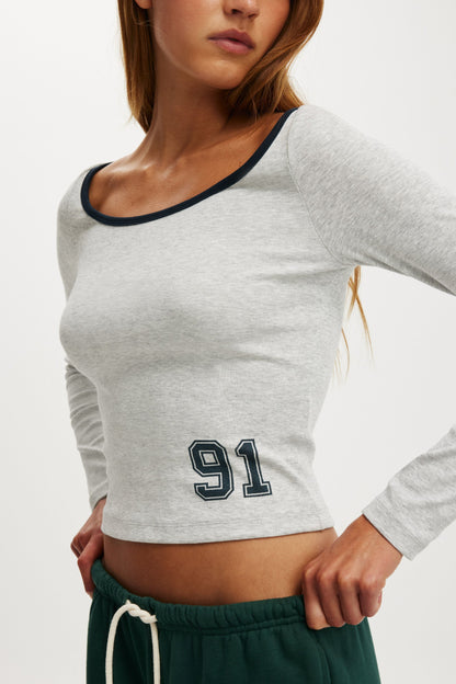 The Ls Off Shoulder Graphic Tee