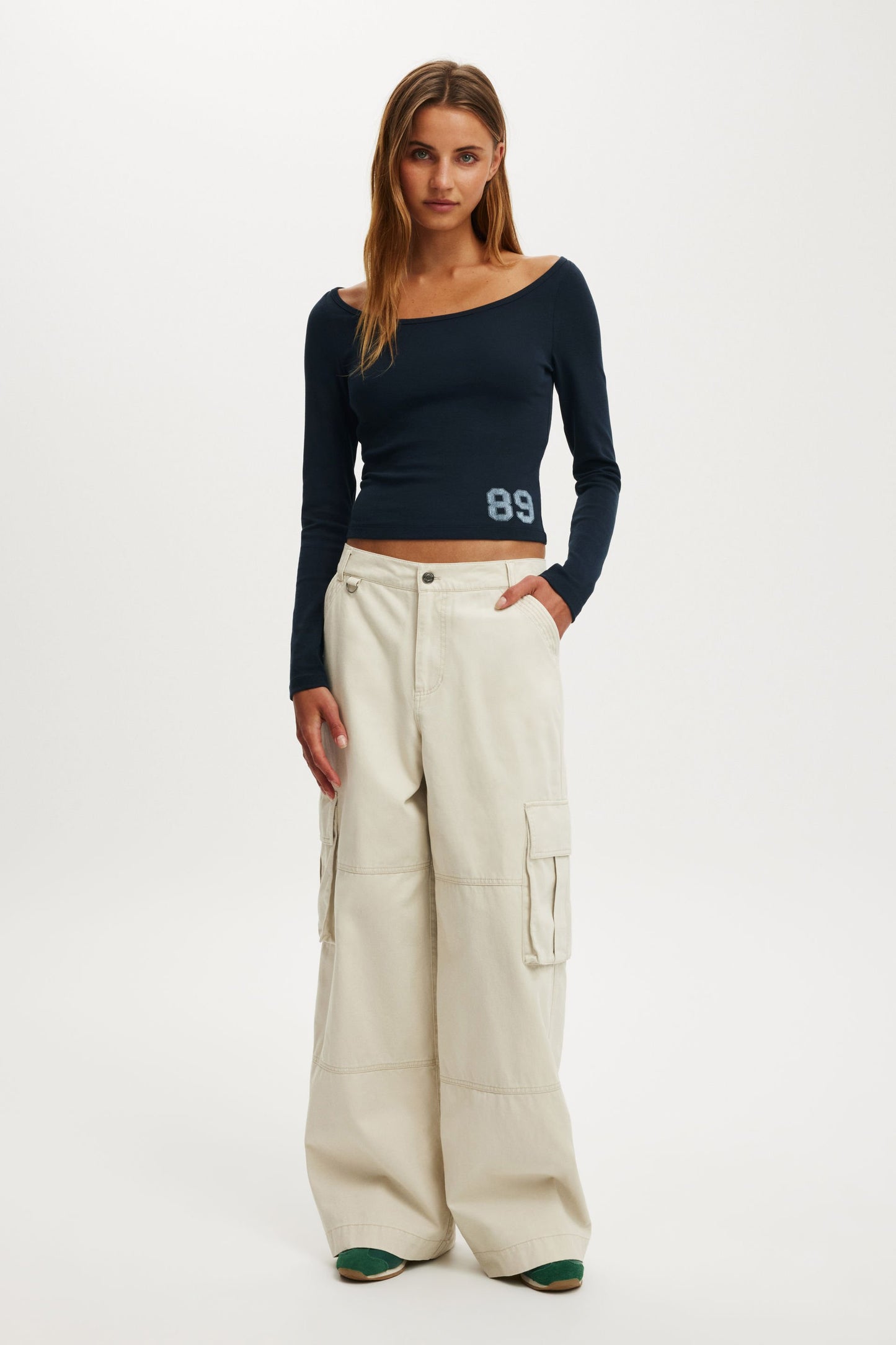 The Ls Off Shoulder Graphic Tee