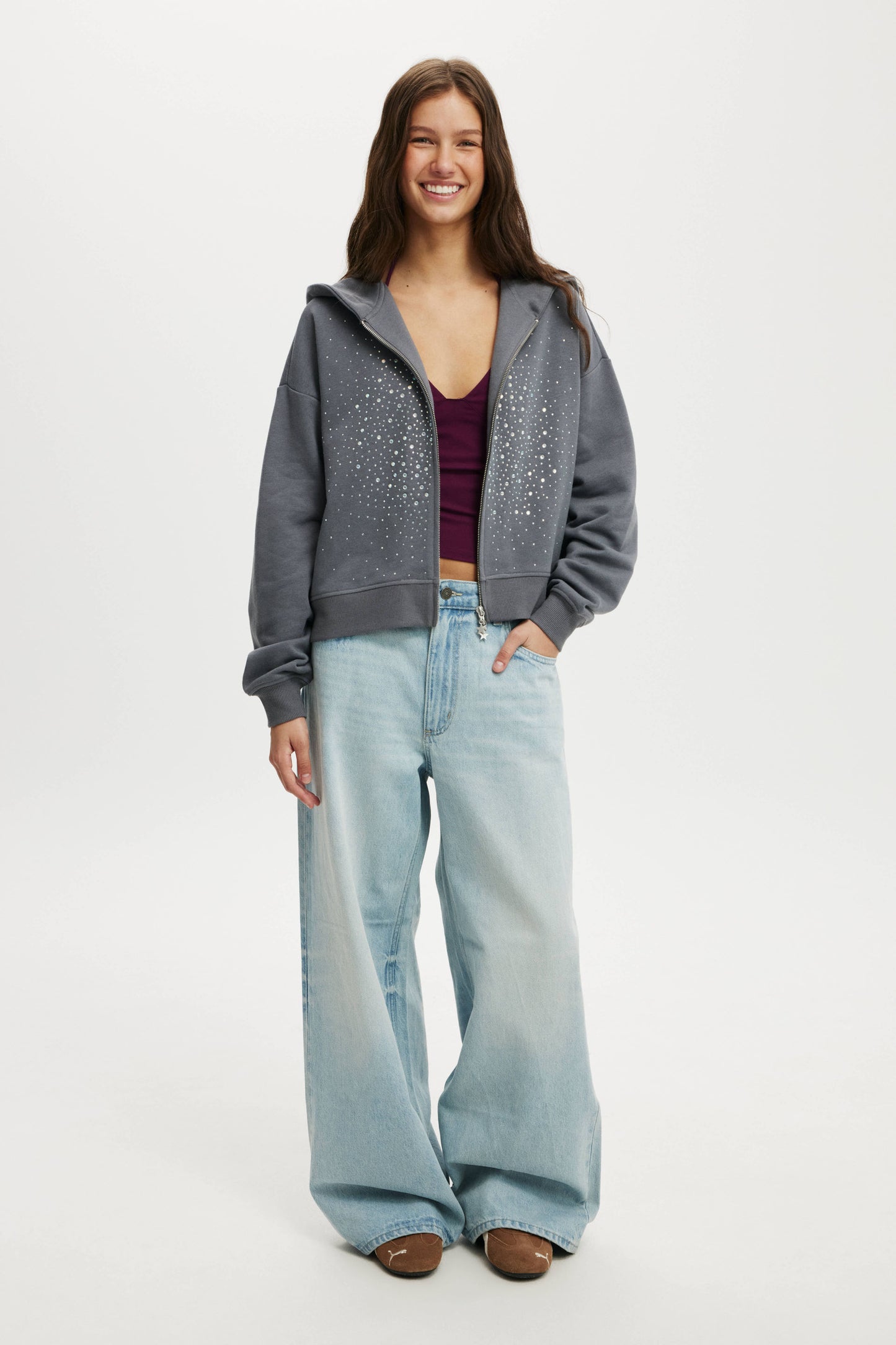 Oversized Zip Through Hoodie