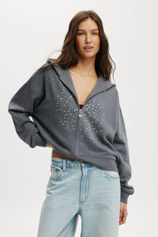 Oversized Zip Through Hoodie