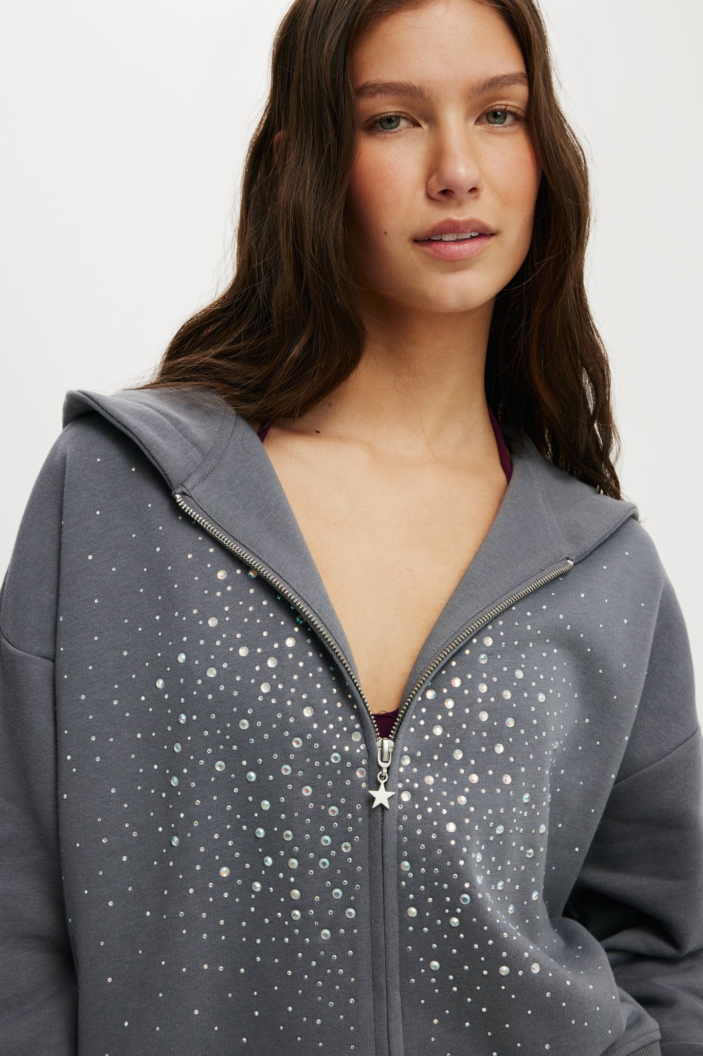 Oversized Zip Through Hoodie