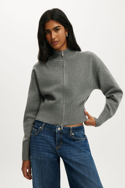 Lotus Cinched Zip Knit