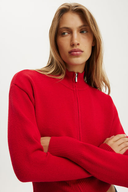Lotus Cinched Zip Knit