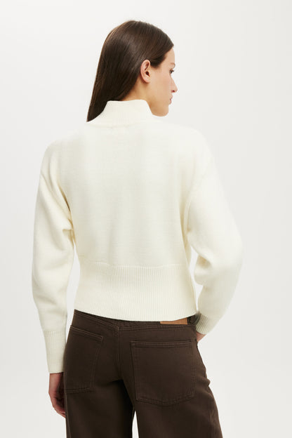 Lotus Cinched Zip Knit