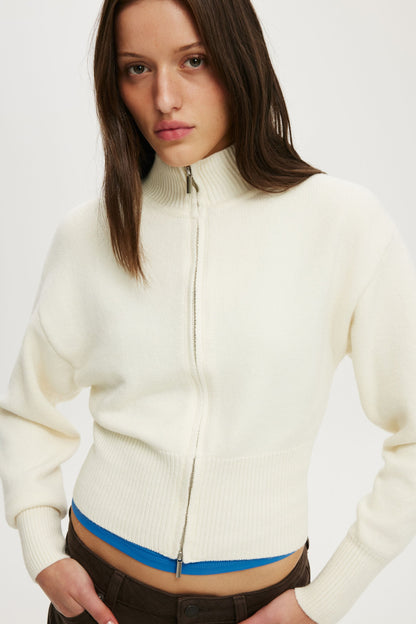 Lotus Cinched Zip Knit