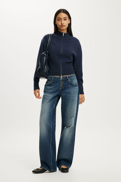 Lotus Cinched Zip Knit