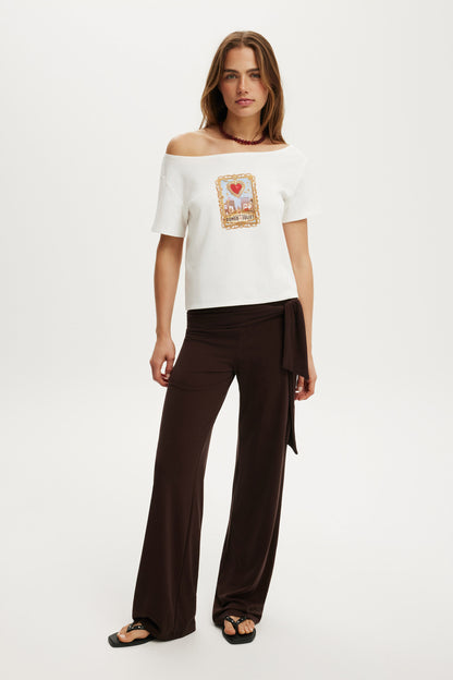 Disney Romeo & Juliet Off Shoulder Graphic Tee