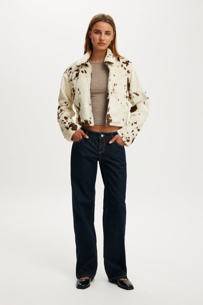 Cow Faux Fur Jacket