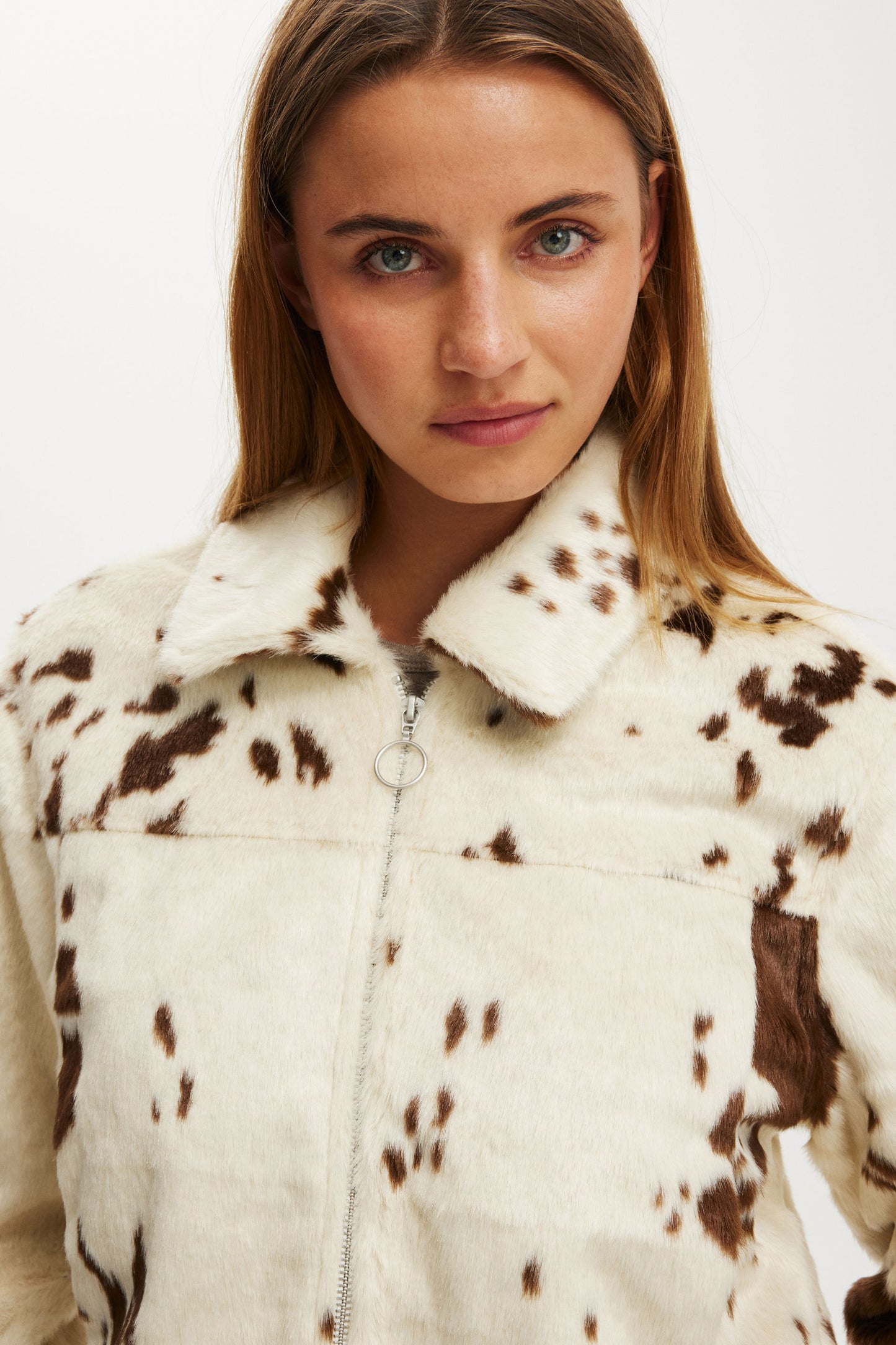 Cow Faux Fur Jacket