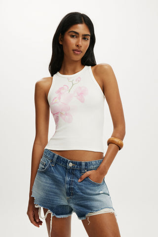 High Neck Graphic Tank