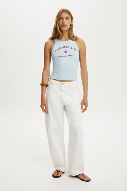 High Neck Graphic Tank