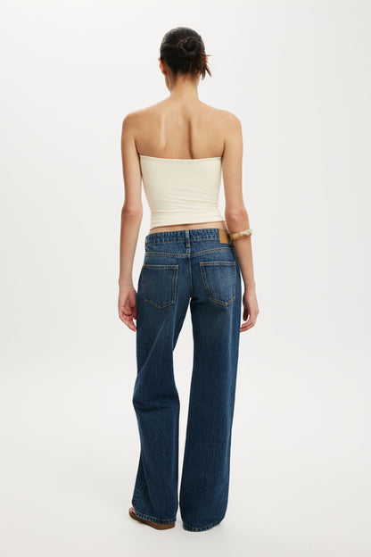 Belted Low Rise Straight Jean