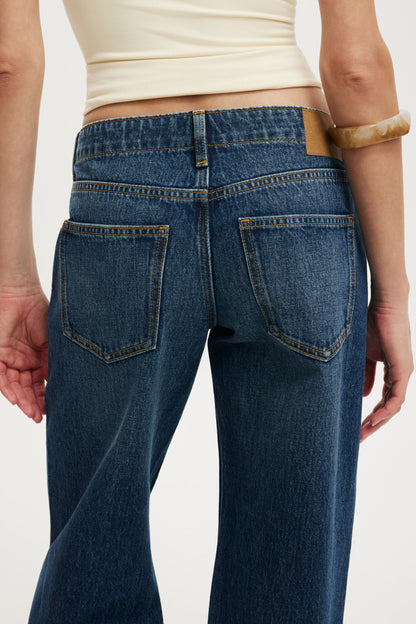 Belted Low Rise Straight Jean