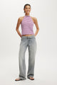 Belted Low Rise Straight Jean