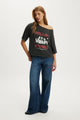 Rolling Stones Off the Shoulder Boxy Music Graphic Tee