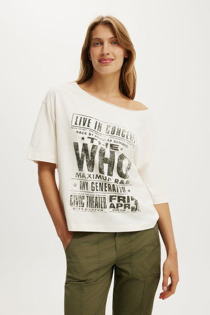 The Who Off the Shoulder Boxy Music Tee