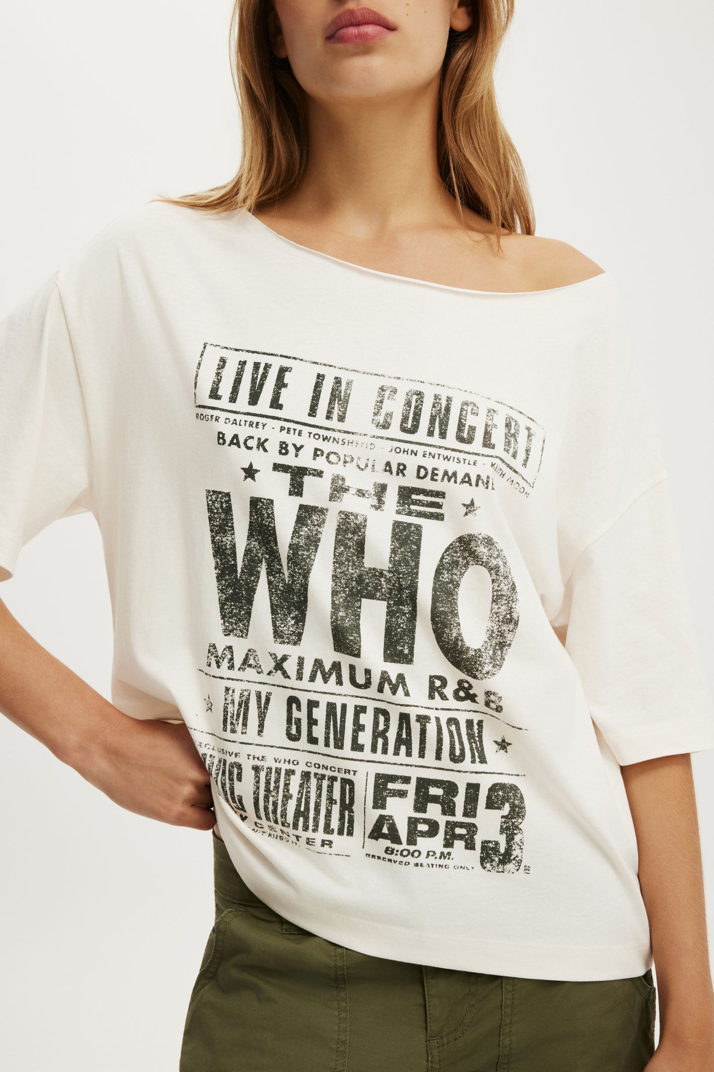 The Who Off the Shoulder Boxy Music Tee