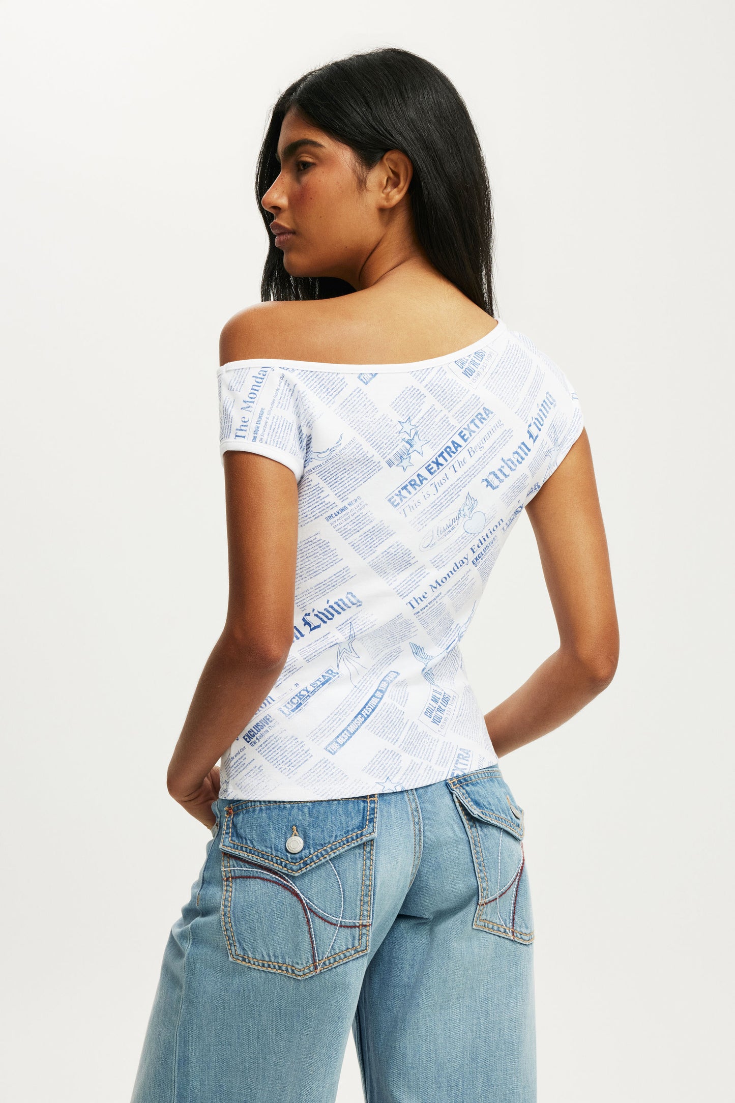 Off Shoulder Graphic Tee