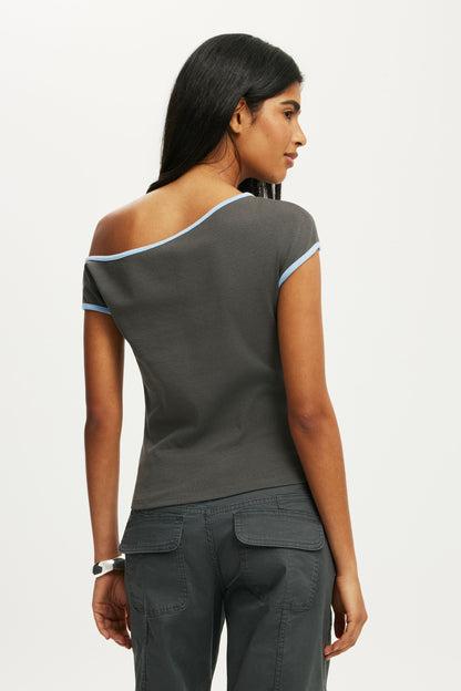 Off Shoulder Graphic Tee