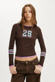 Ls Jersey Fitted Graphic Top