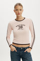 Ls Jersey Fitted Graphic Top