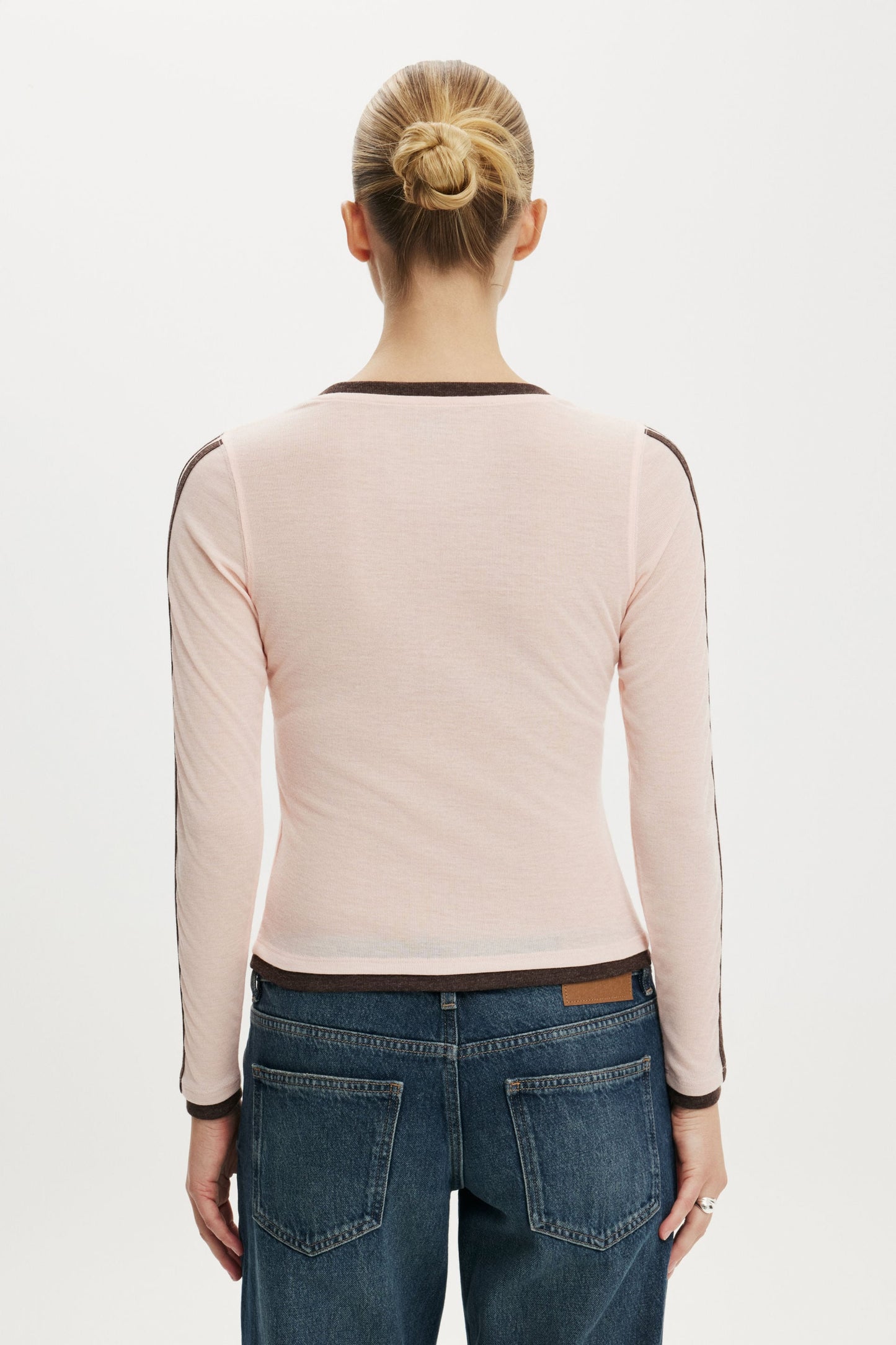 Ls Jersey Fitted Graphic Top