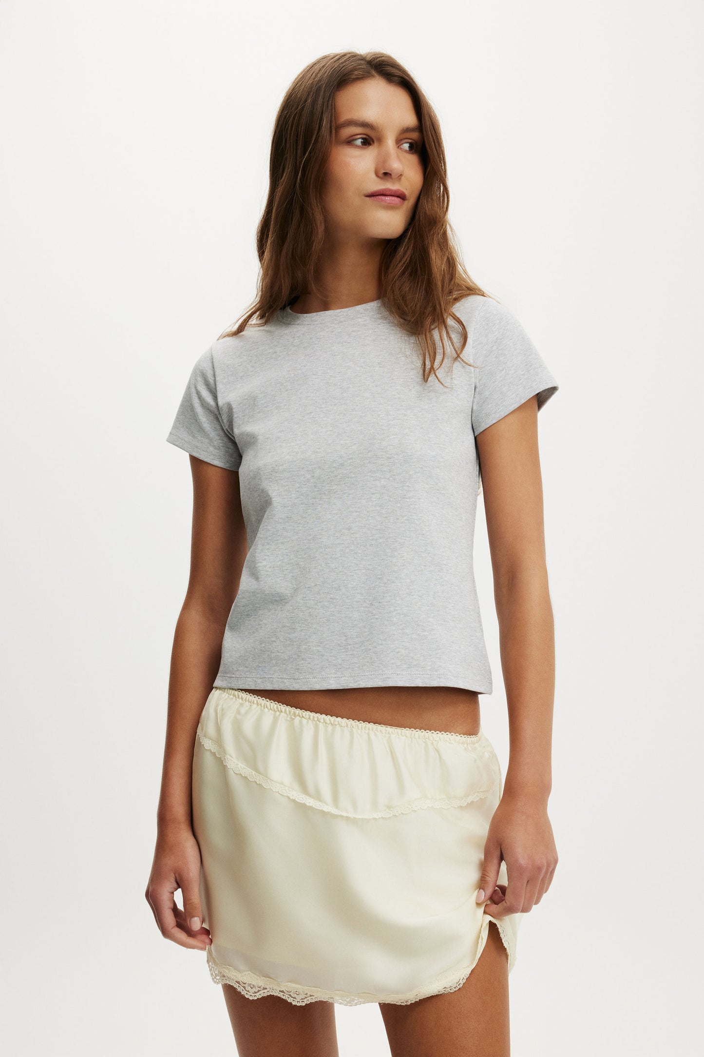 Estelle Satin Lace Slip Mini Skirt