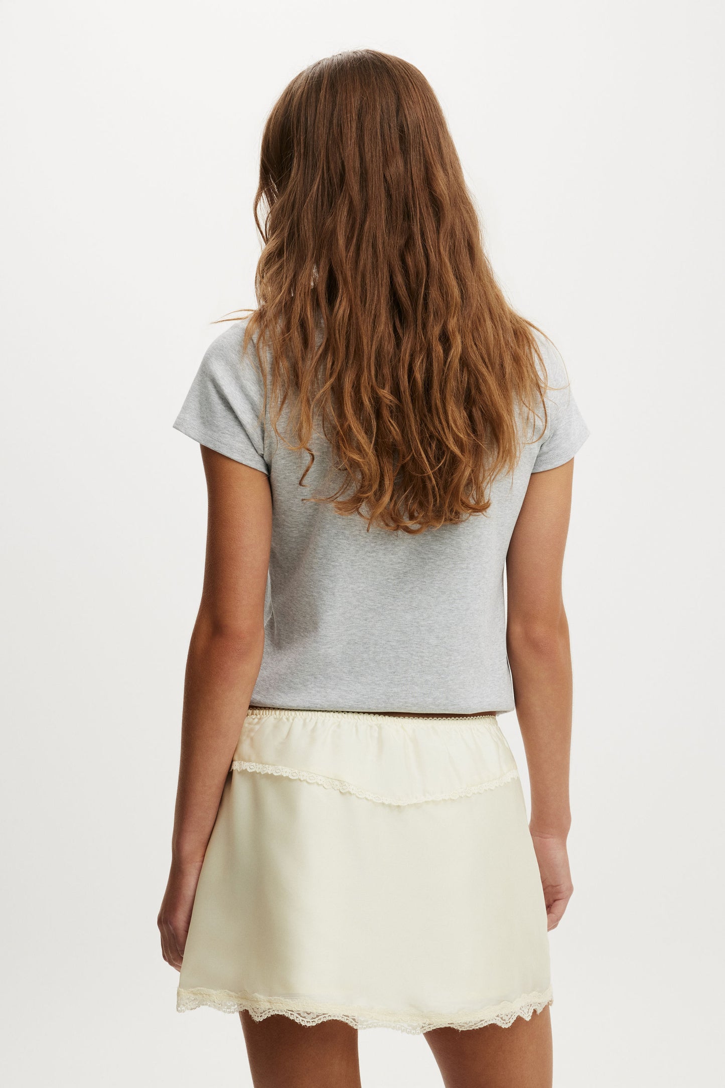 Estelle Satin Lace Slip Mini Skirt