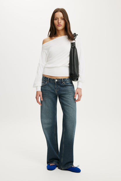 Sage Off Shoulder Long Sleeve
