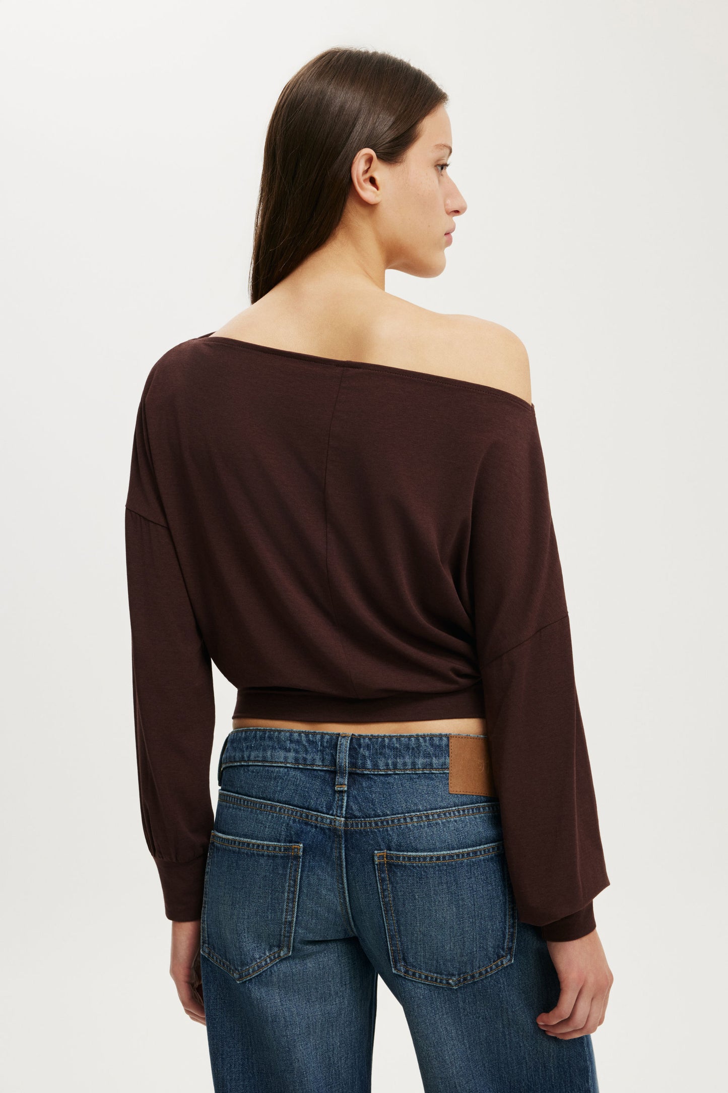 Sage Off Shoulder Long Sleeve