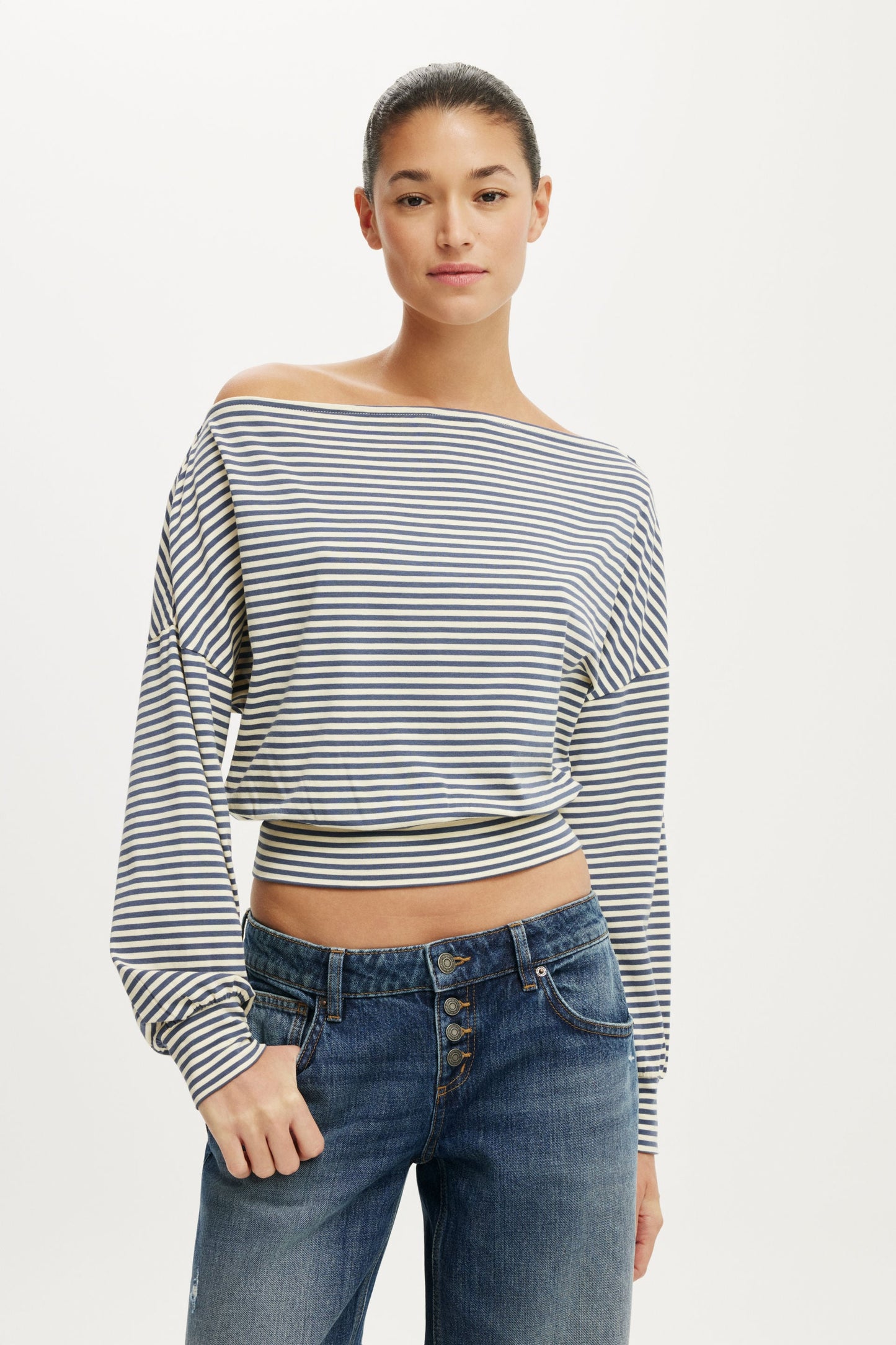 Sage Off Shoulder Long Sleeve