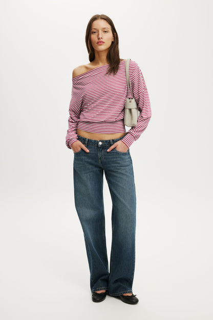 Sage Off Shoulder Long Sleeve