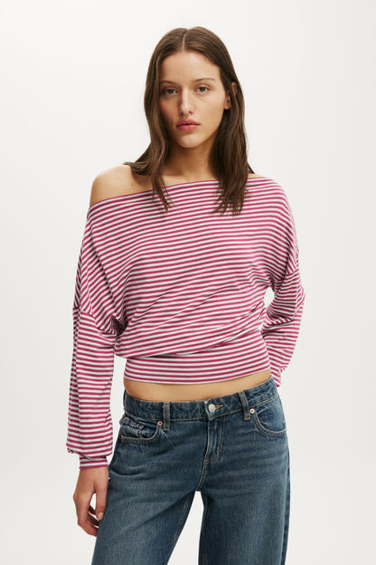 Sage Off Shoulder Long Sleeve