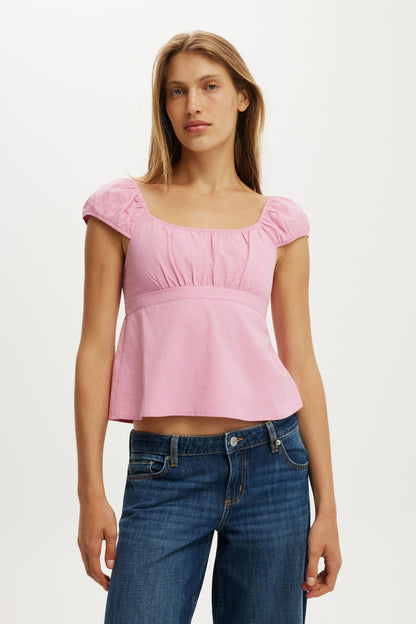 Tie Back Babydoll Top