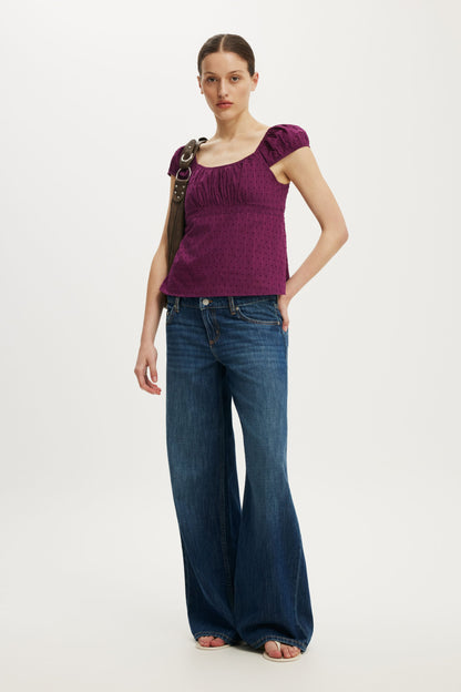 Tie Back Babydoll Top