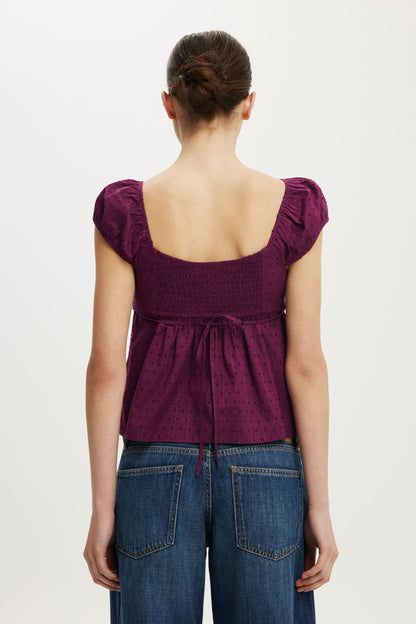Tie Back Babydoll Top