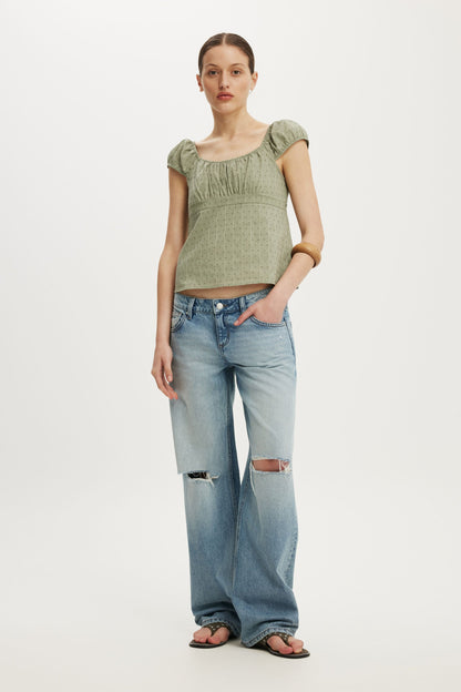 Tie Back Babydoll Top