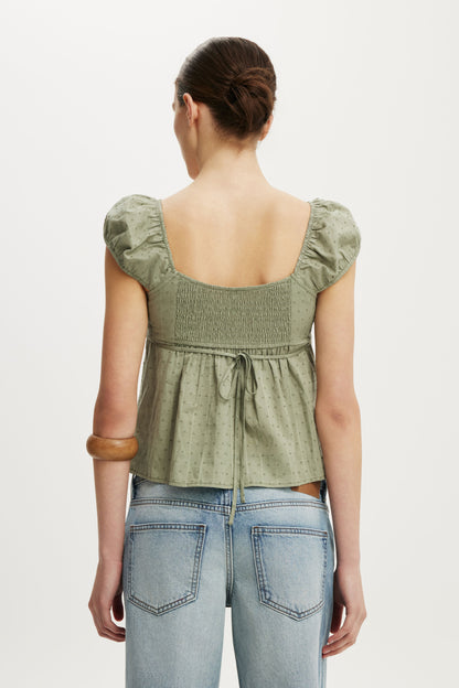 Tie Back Babydoll Top