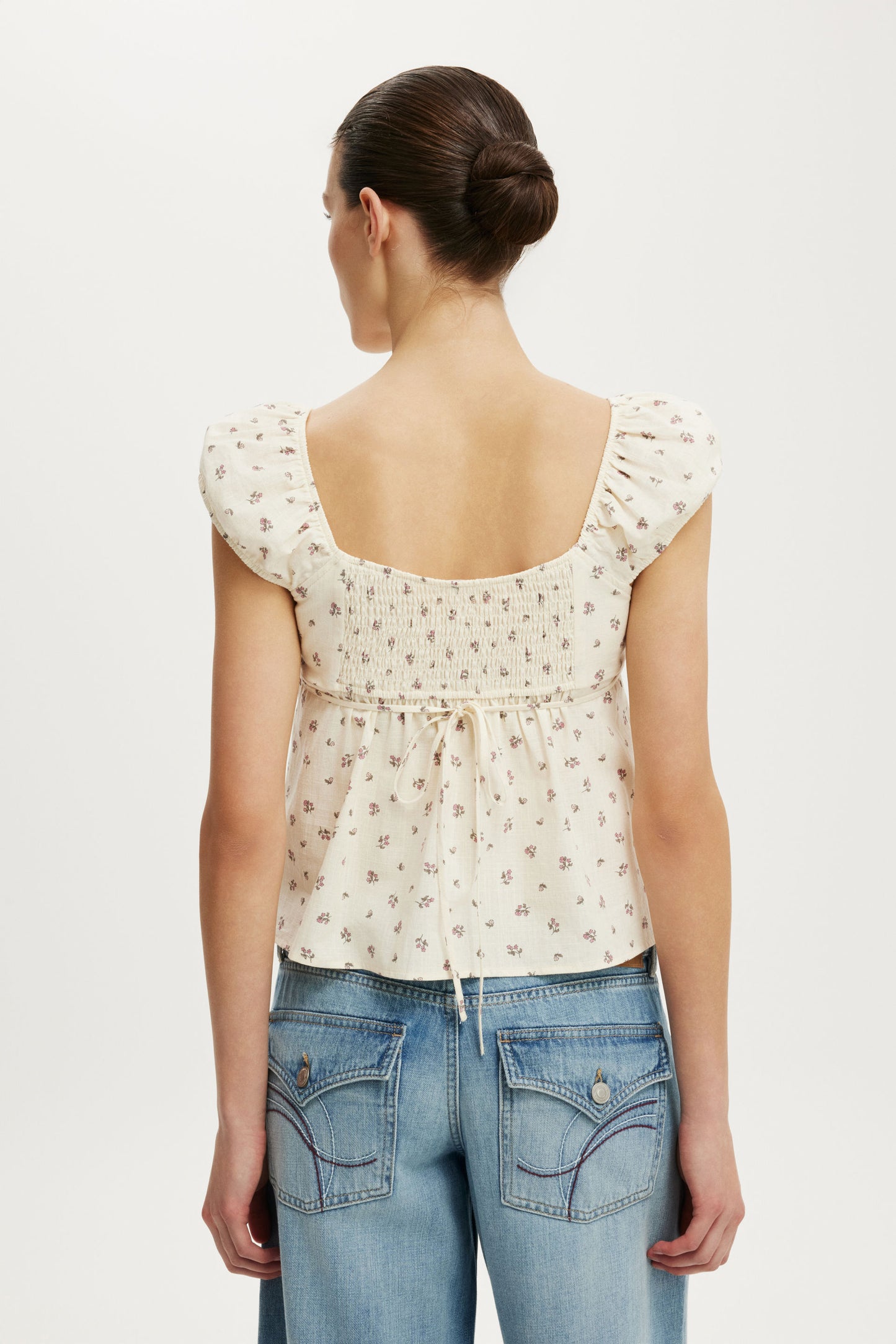 Tie Back Babydoll Top