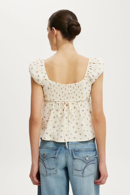 Tie Back Babydoll Top