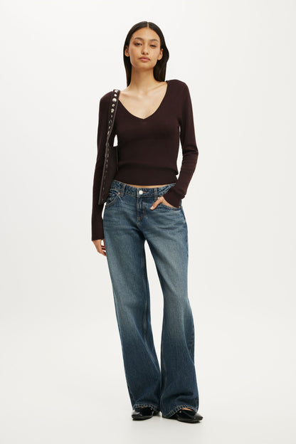 Close Knit V-Neck Top