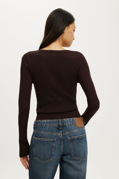 Close Knit V-Neck Top