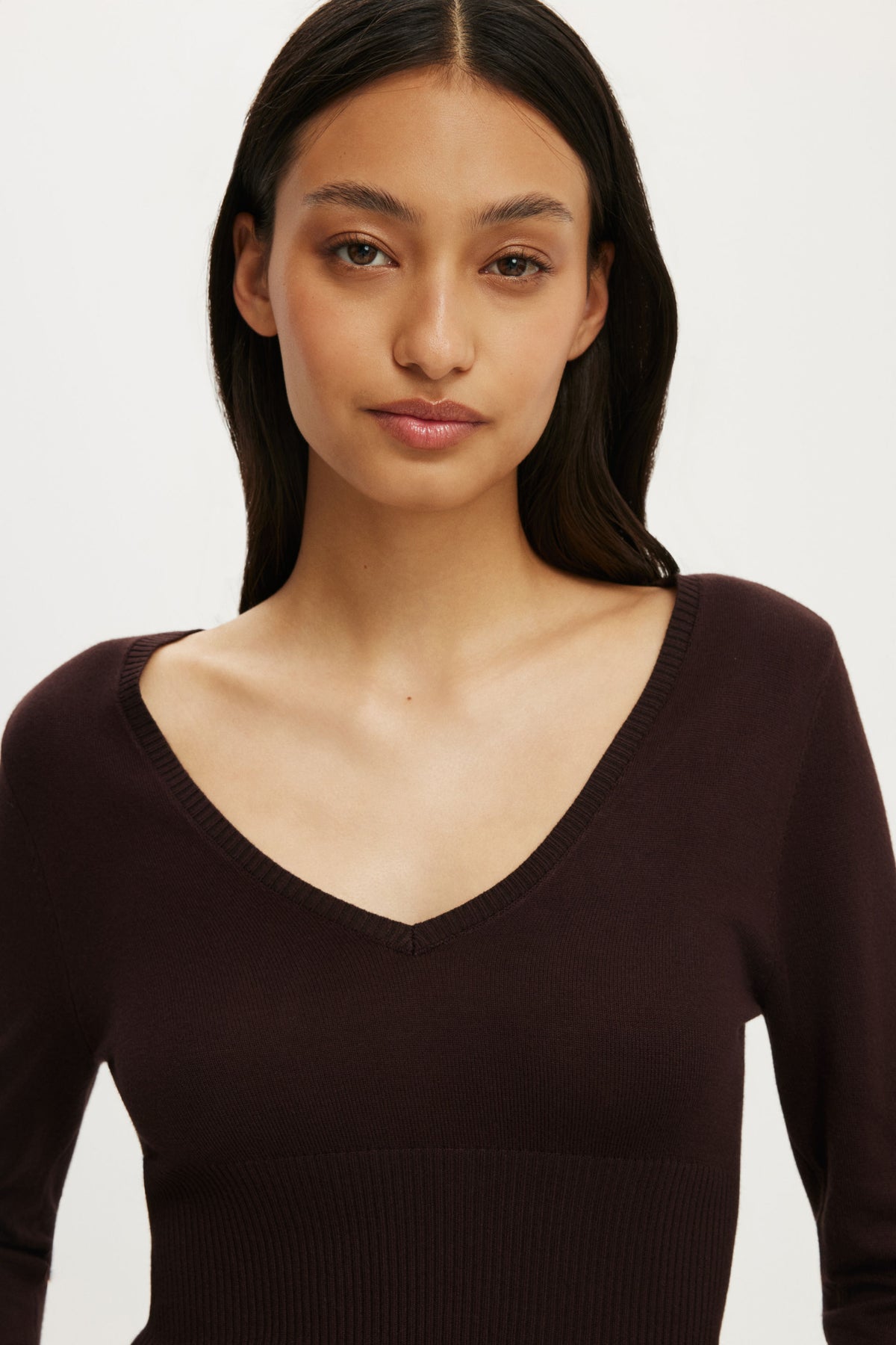 Close Knit V-Neck Top