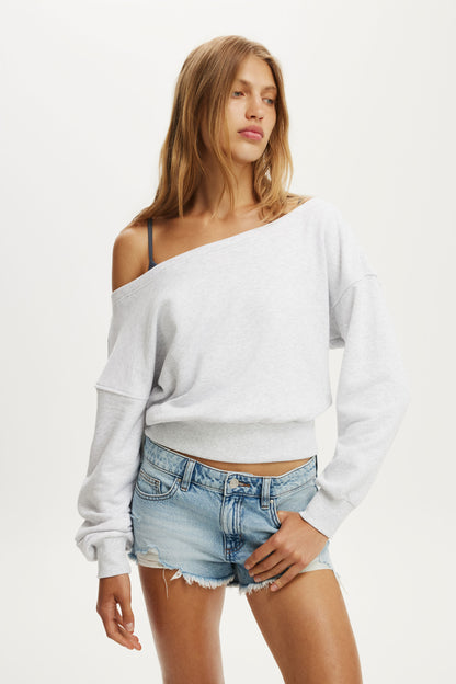 Relaxed Off Shoulder Sweatshirt