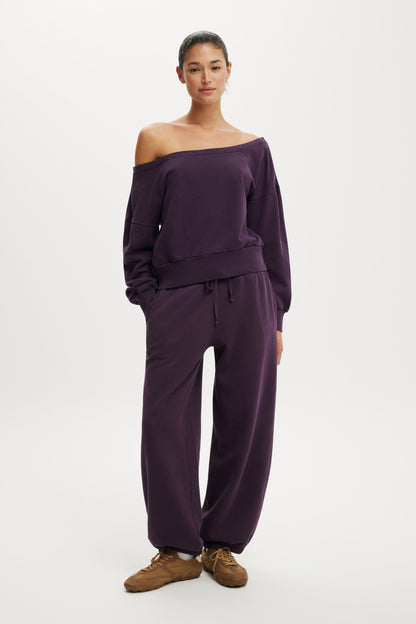 Relaxed Off Shoulder Sweatshirt
